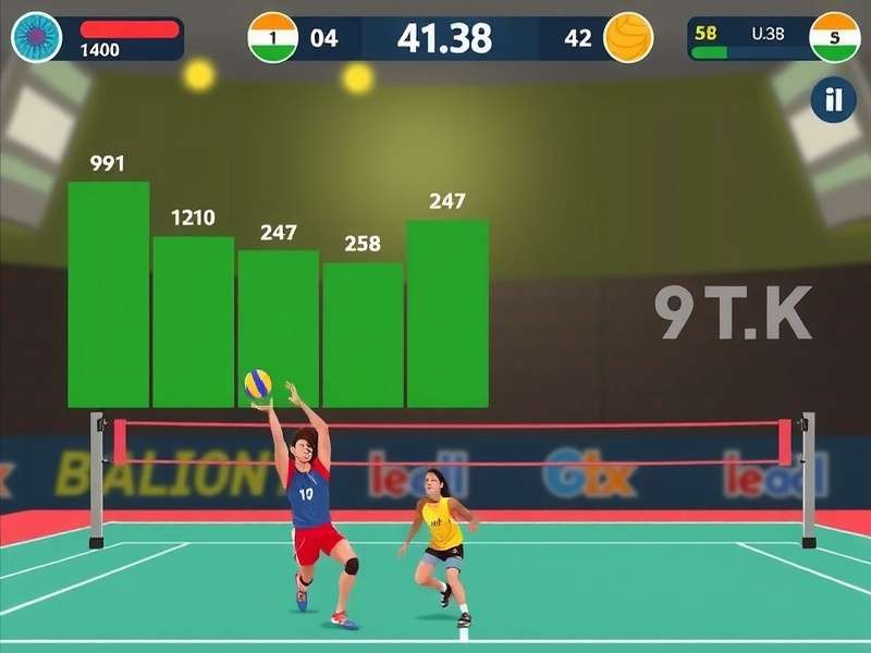 Ganges Volley Star gameplay screenshot showing volleyball action